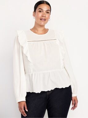 Old Navy Ruffle Bib Peplum Top, NWT, $45 Retail